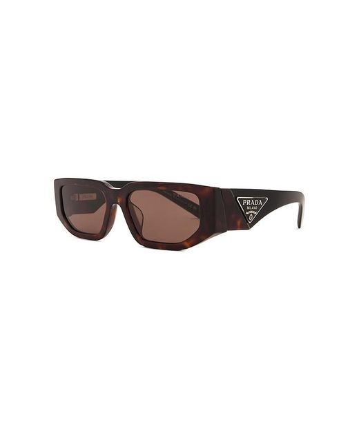 Prada Brown Rectangular Frame Sunglasses for men