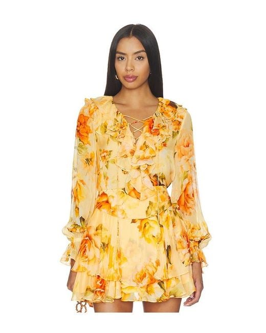 Hemant & Nandita Yellow Ruffle Top