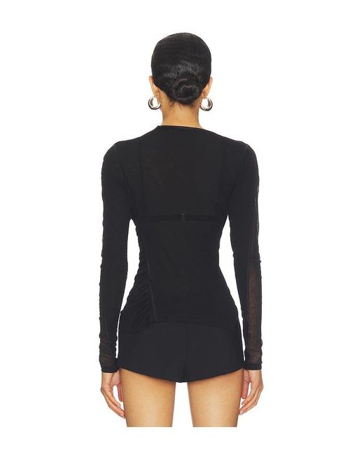 Helmut Lang Black Seamed Wind Top
