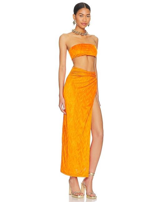 superdown Orange Karolyna Maxi Skirt Set