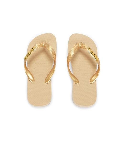 Havaianas Natural Top Logo Metallic Sandal