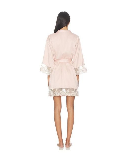 Flora Nikrooz Natural Rosa Kimono Wrap With Embroidery