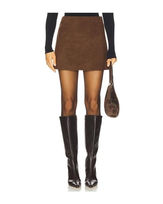 Susanna Chow Black Alara Suede Skirt