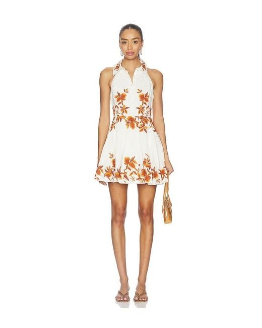 Hemant & Nandita White Short Dress With Buckle Belt