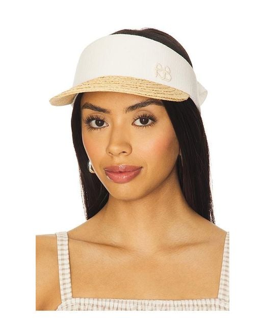 Ruslan Baginskiy White Straw Braid & Linen Visor