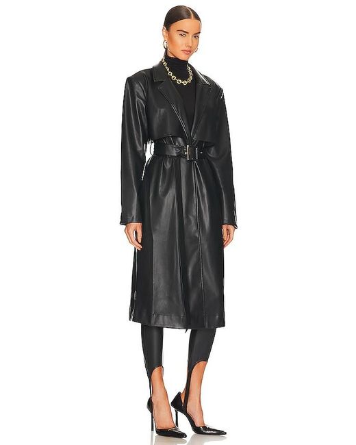 WeWoreWhat Black Faux Leather Trench