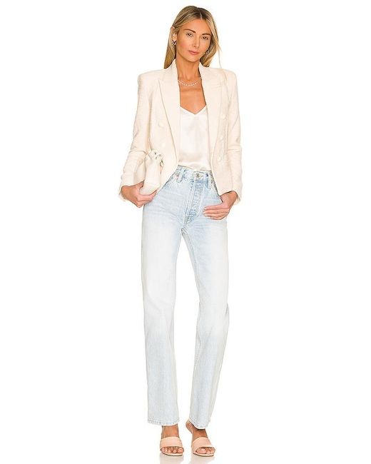 L'Agence White Brooke Double Breasted Crop Blazer