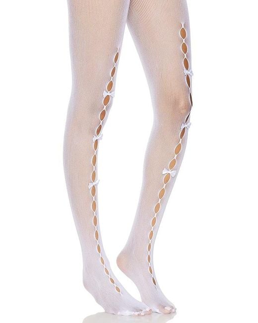 Stems White TIGHTS CUT OUT MESH