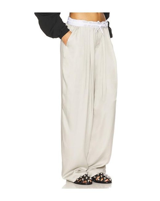 Pantalón Con Cinturilla Bajada En Color Gris Claro Talla (También En S) Alexander Wang de color White