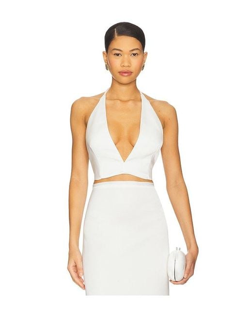 Milkwhite White X Revolve Top With V Neckline