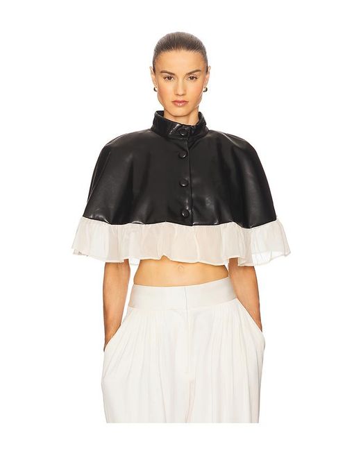 WeWoreWhat Black Ruffle Cropped Cape