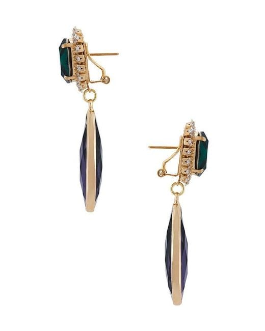 Anton Heunis Blue Stud With Clip Oval & Tear Pendant