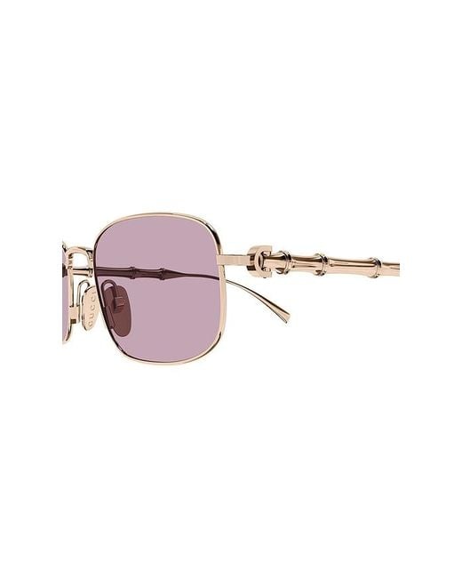 Gucci Pink Rectangular Sunglasses