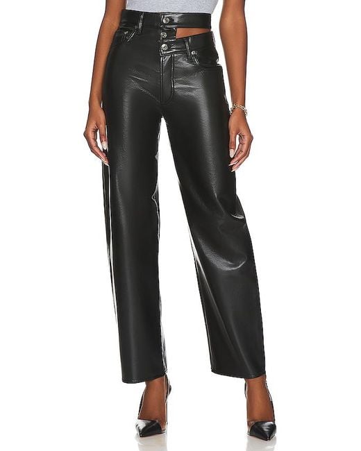 Recto(A) Recycled Leather Broken Waistband En Color Negro Talla (También En 33) Agolde de color Black