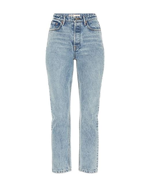 GRLFRND Blue Karolina High Rise Straight Crop