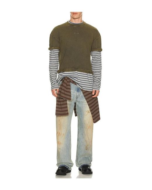 we11done Green Denim Pants for men