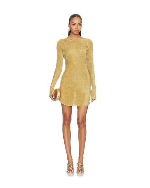 GUIZIO Yellow Estelle Backless Mini Dress