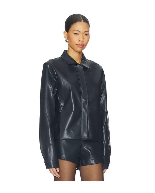 SNDY'S Blue Faux Benny Faux Leather Jacket