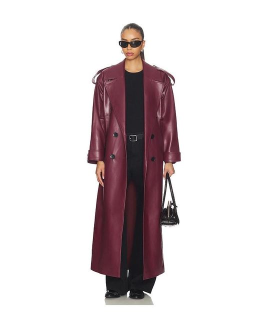 SELMACILEK Red Leather Trenchcoat