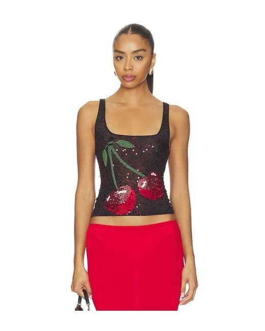 Leslie Amon Red Cherry Tank Top