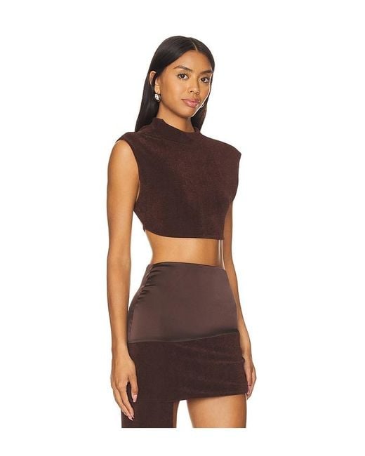 Khanums Brown Backless Cropped Tee