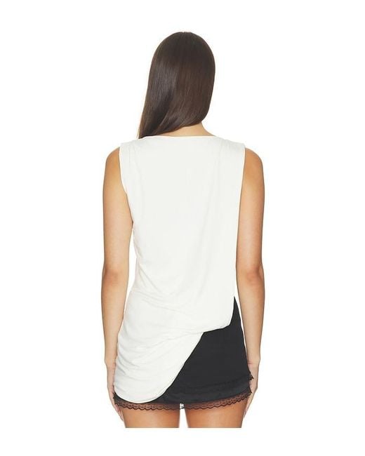 superdown White Caprice Asymmetrical Top