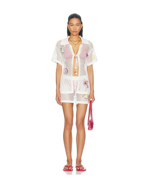 MINKPINK White Soleia Crochet Top