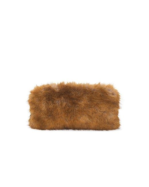 MSGM Brown Fluffy Pouch