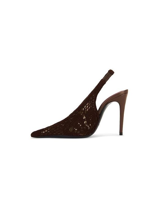 Magda Butrym Brown Slingback Crochet Pump