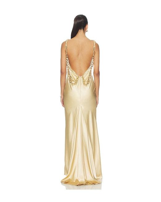 Bronx and Banco Metallic Vivien Chain Low Back Gown