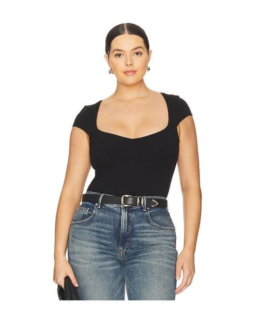 GOOD AMERICAN Black Super Stretch Tee