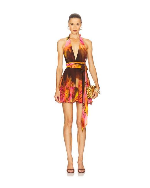 retroféte Orange Kleid Aus Chiffon Briola
