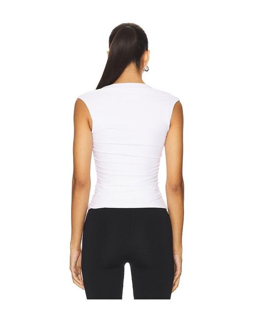 Amanda Uprichard White X Revolve Short Sleeve Momo Top