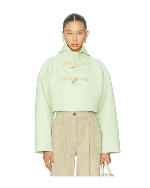 KENZO Green Boxy Cropped Vareuse Jacket