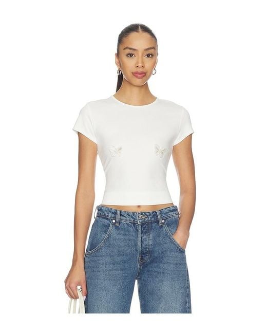 Lovers + Friends White Stacey Tee