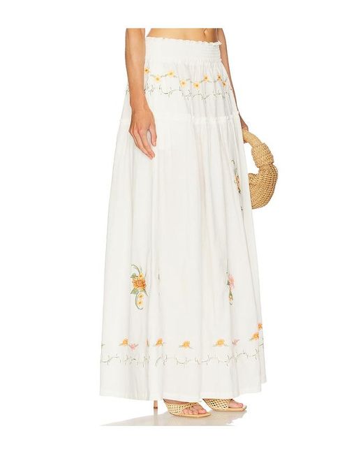 Agua Bendita X Revolve Jenna Maxi Skirt White