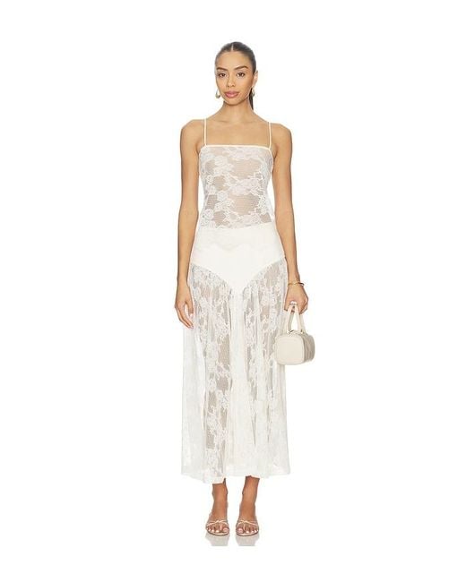 Bardot White Hildie High Waisted Midi Skirt
