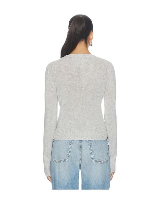 Enza Costa White Cashmere Shrunken Crew