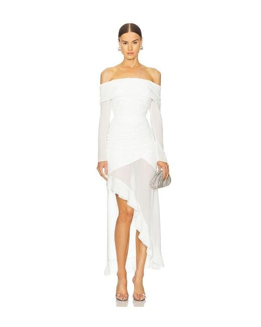 Line & Dot White Owens Midi Dress