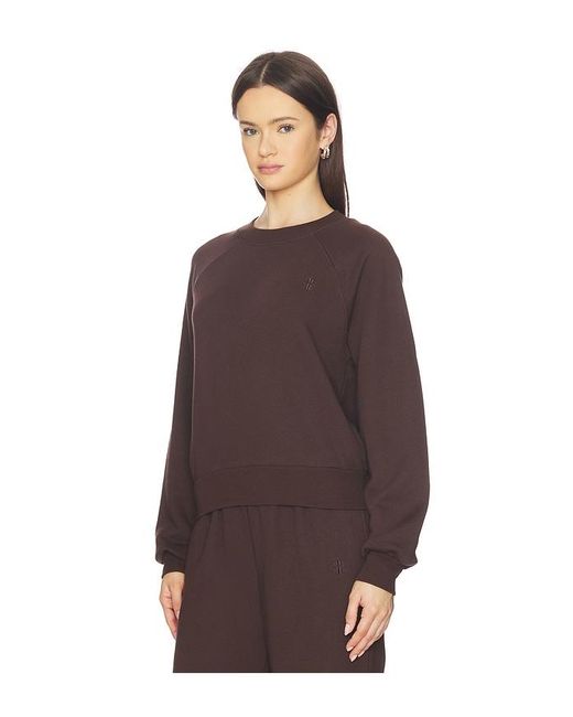 ÉTERNE Brown Shrunken Raglan Sweatshirt