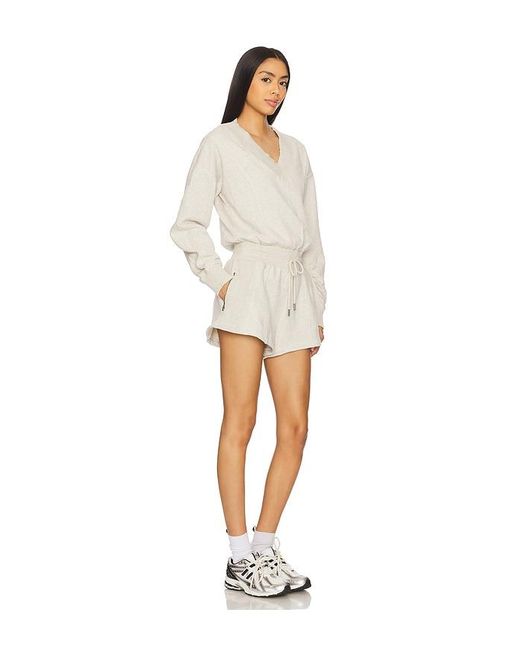 Free People White Kurzoverall Fp Movement Intercept