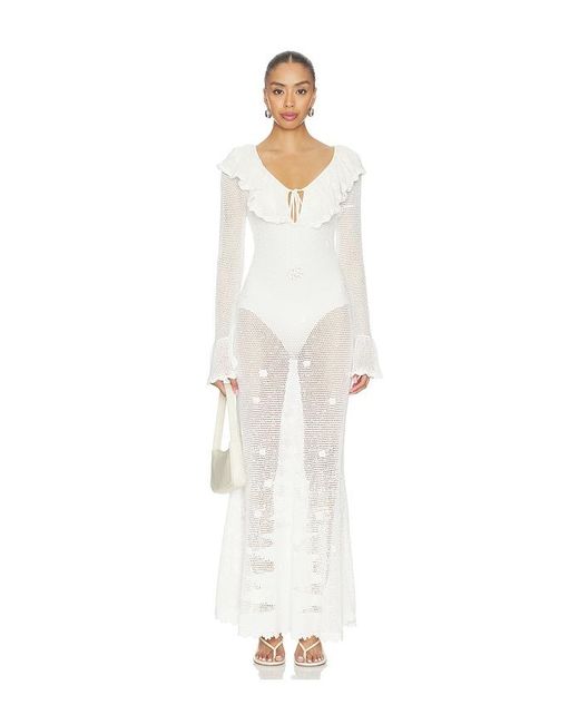 Self-Portrait White Floral Crochet Dress