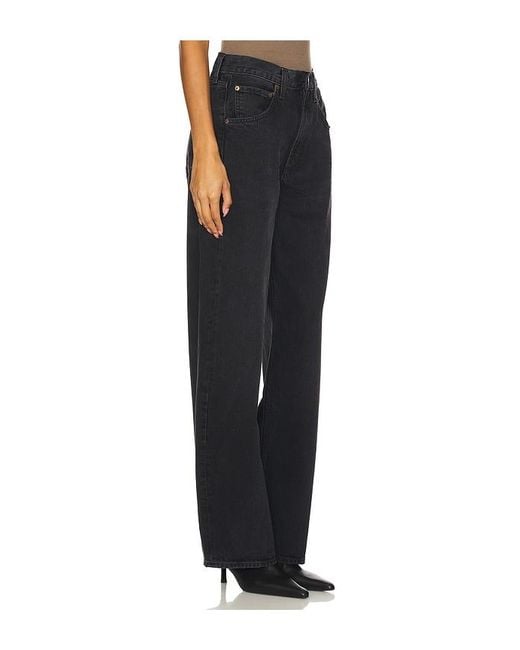 Agolde Black Low Curve Wide Leg Jeans