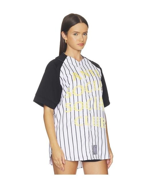 ANTI SOCIAL SOCIAL CLUB Black Pinstriped Baseball Jersey for men