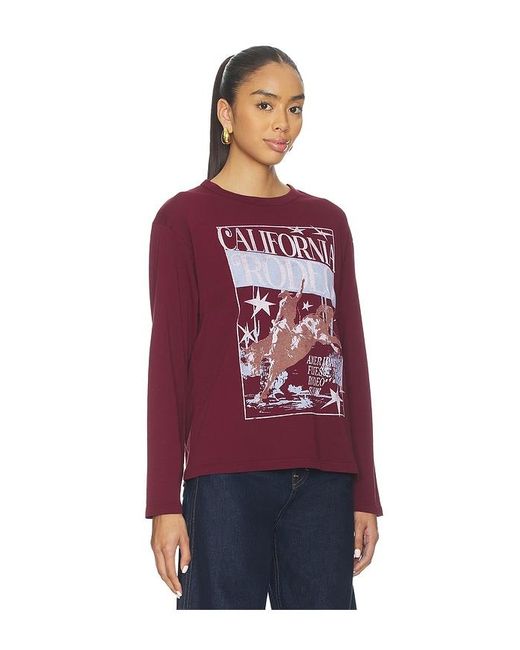 Daydreamer Red California Rodeo Crew Long Sleeve
