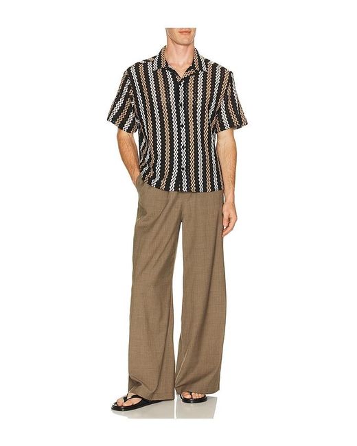 Percival Black Wade Crochet Shirt for men