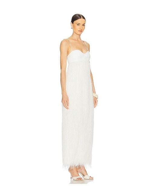 Clea White Selene Fringe Longline Dress