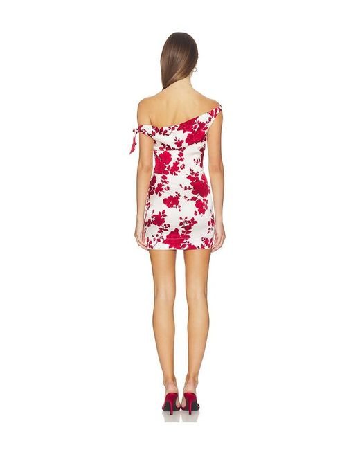 SWF Red Ruched One Shoulder Mini Dress