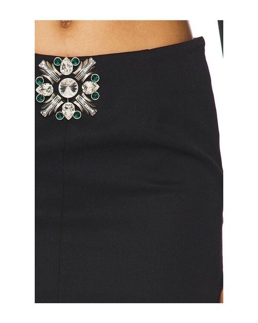 Area Black Crystal Brooch Mini Skirt