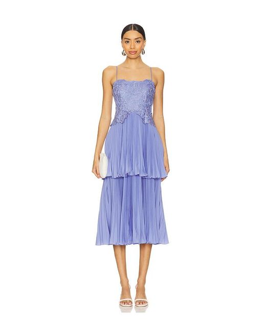 AMUR Blue Esmae Laser Cut Floral Dress